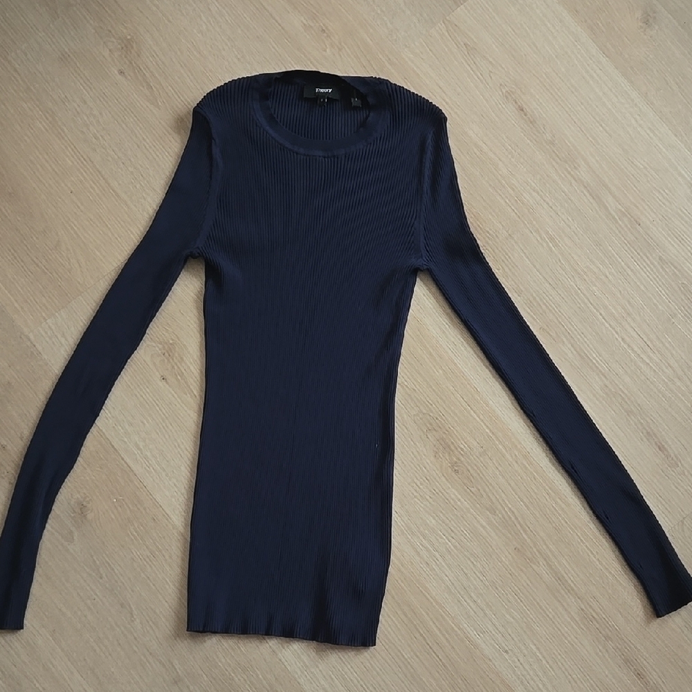 Theory Navy Ribbed Top